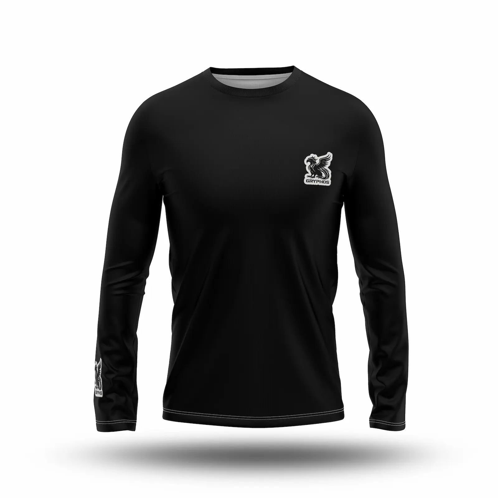 a black shirt with a gryphos logo on it