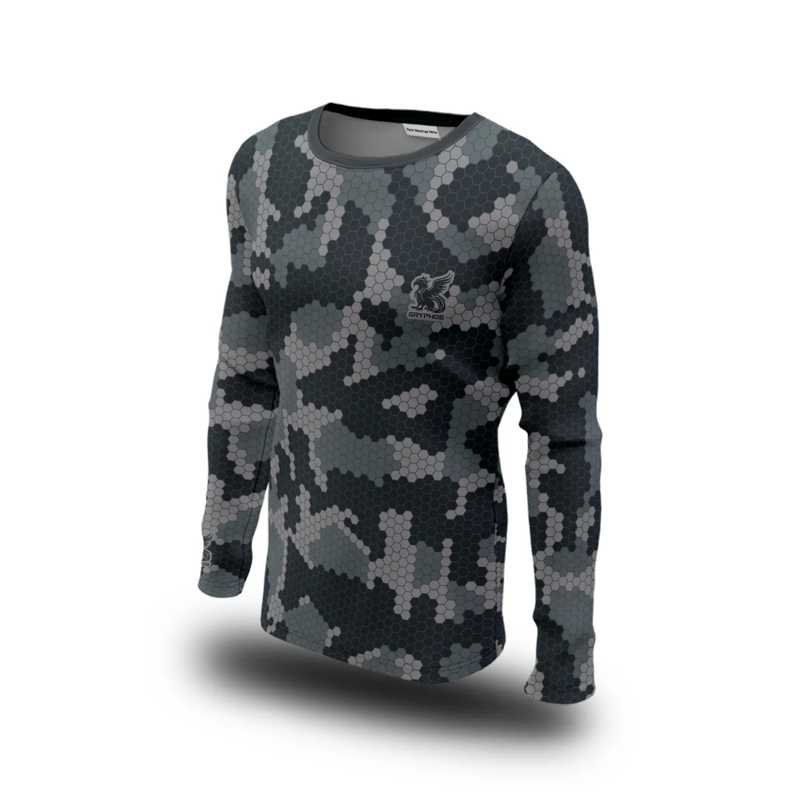 Jersey BMX Manga Larga GRYPHOS HexaCamo Negro - 3